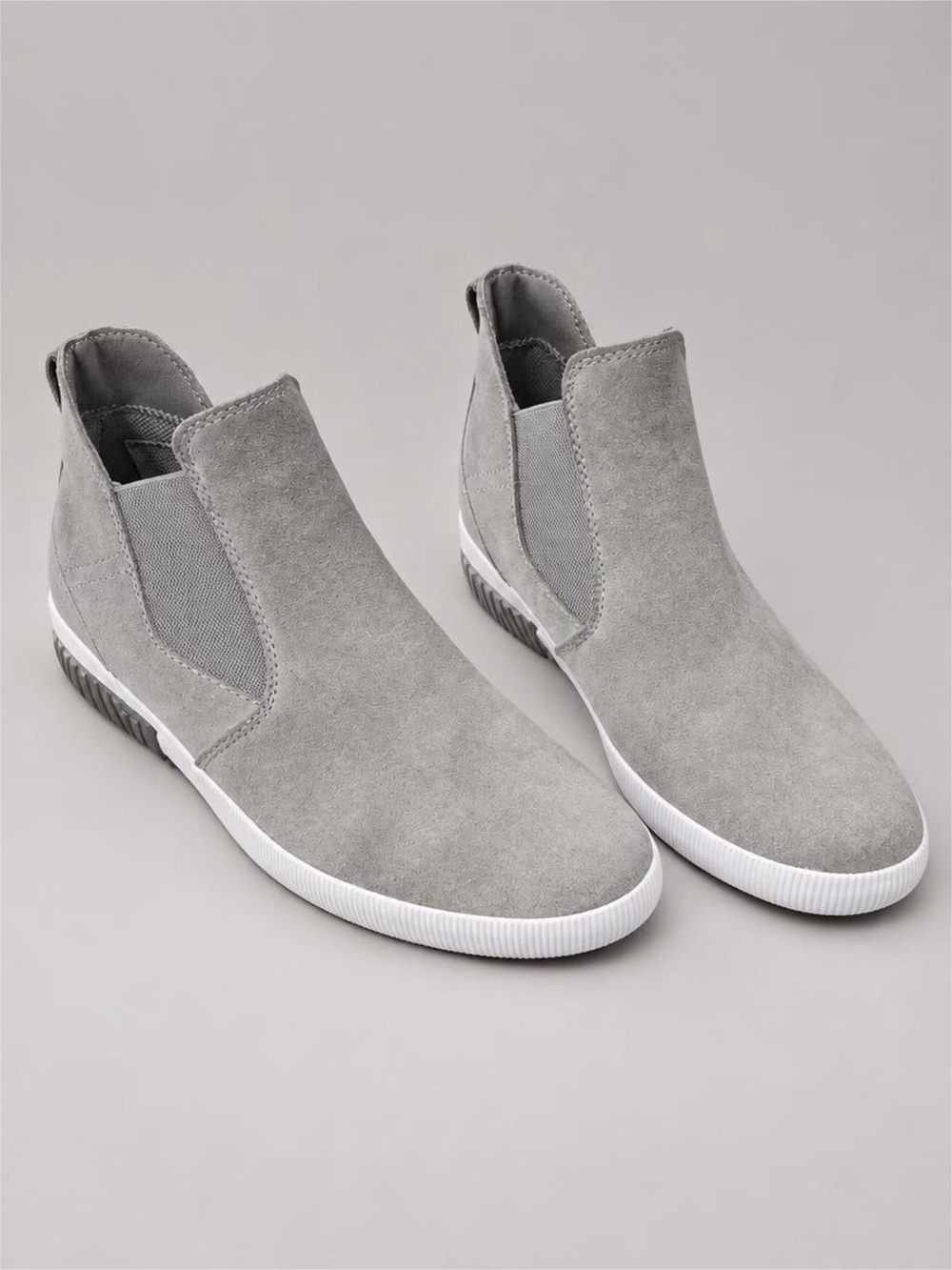 Sorel Gray Suede Chelsea Wedge Sneaker Booties Women’s 9.5